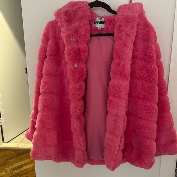 Apparis Faux Fur Pink Coat